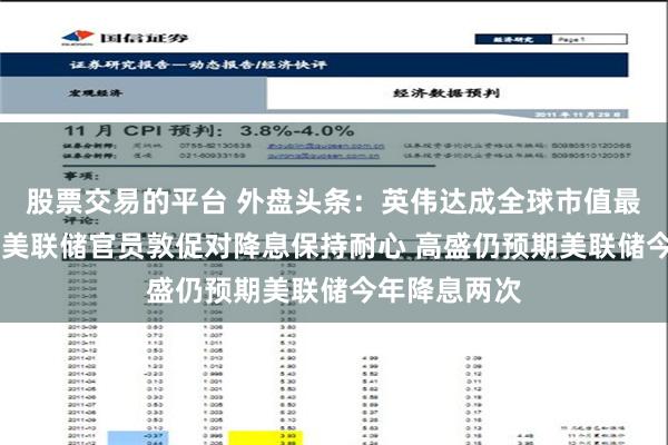 股票交易的平台 外盘头条：英伟达成全球市值最高公司 多位美联储官员敦促对降息保持耐心 高盛仍预期美联储今年降息两次