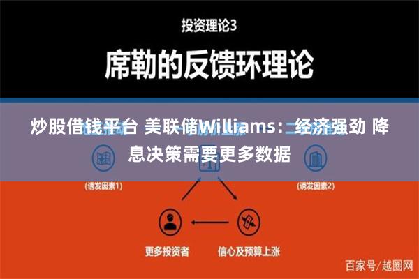 炒股借钱平台 美联储Williams：经济强劲 降息决策需要更多数据