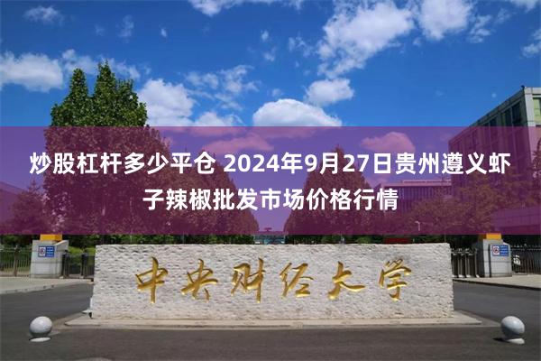 炒股杠杆多少平仓 2024年9月27日贵州遵义虾子辣椒批发市场价格行情