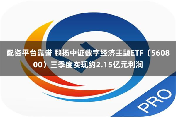 配资平台靠谱 鹏扬中证数字经济主题ETF（560800）三季度实现约2.15亿元利润