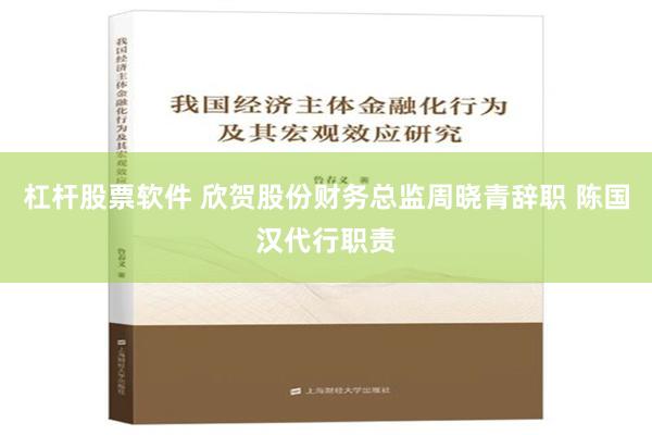 杠杆股票软件 欣贺股份财务总监周晓青辞职 陈国汉代行职责