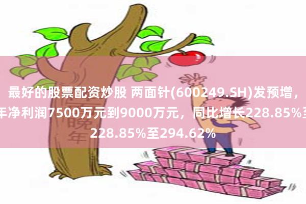 最好的股票配资炒股 两面针(600249.SH)发预增，预计2024年净利润7500万元到9000万元，同比增长228.85%至294.62%